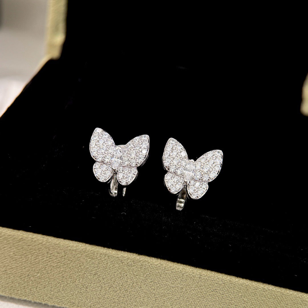 [⭐JeweliWhal]BUTTERFLY ALL DIAMOND EARRINGS