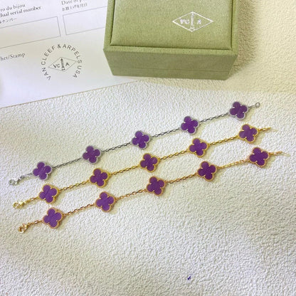 [⭐JeweliWhal] CLOVER 5 MOTIF VIOLET BRACELET COLLECTION
