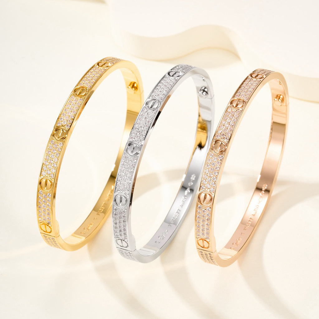 [⭐JeweliWhal]LOVE BRACELET 4.8MM DIAMOND-PAVED