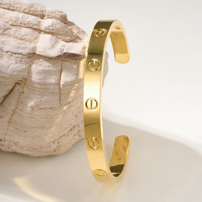 [⭐JeweliWhal]LOVE BRACELET 6.1MM OPEN CUFF
