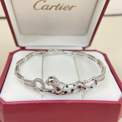 [⭐JeweliWhal]PANTHERE HALF DIAMOND ON CHAIN BRACELET