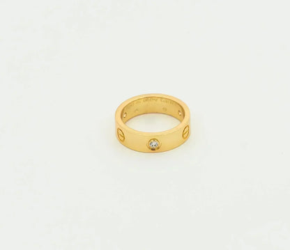 [⭐JeweliWhal]LOVE RING 5.5MM 3 DIAMONDS GOLD