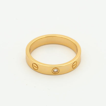 [⭐JeweliWhal]LOVE RING 4MM 1 DIAMOND PINK GOLD