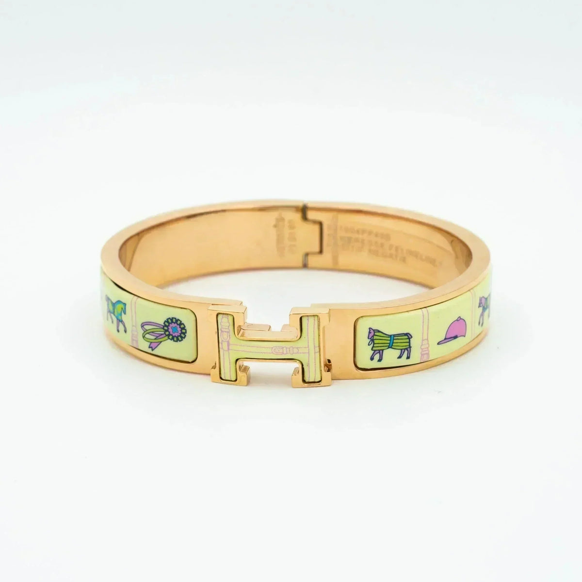 [⭐JeweliWhal]H PINK GOLD BRACELET CREAM CERAMIC