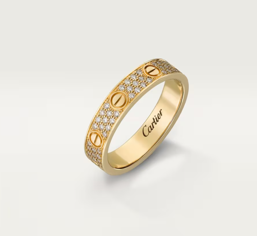 [⭐JeweliWhal]LOVE RING 4mm-wide full-diamond ring GOLD