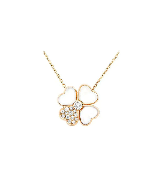 [⭐JeweliWhal]CLOVER MOP DIAMOND ROSE GOLD NECKLACE