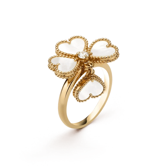 [⭐JeweliWhal]SWEET CLOVER WHITE MOP RING