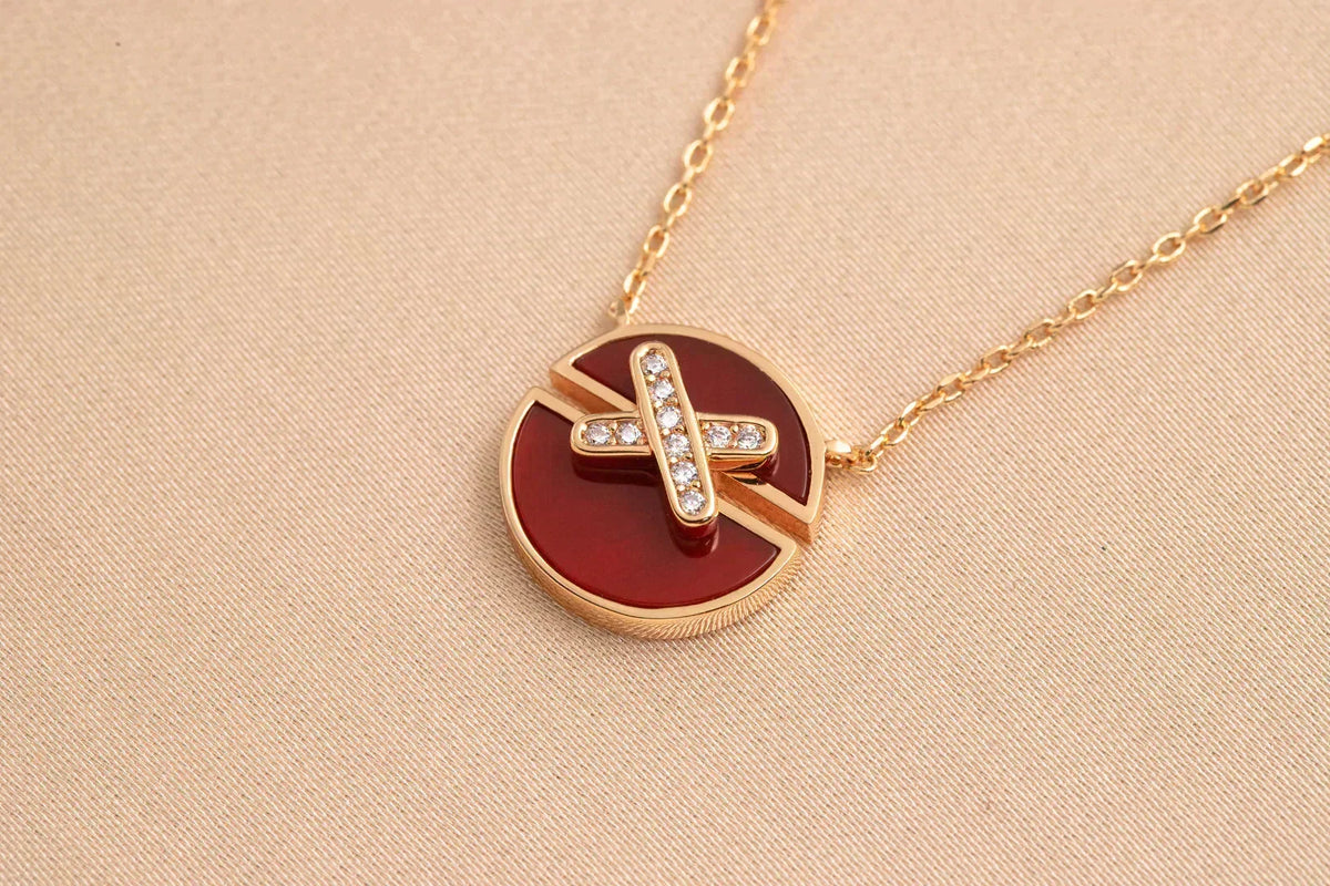 [⭐JeweliWhal]JEUX DE ROSE GOLD DIAMOND NECKLACE
