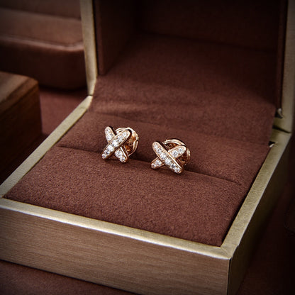 [⭐JeweliWhal]JEUX DE GOLD DIAMOND EARRINGS