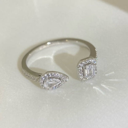 [⭐JeweliWhal]MY TWIN TOI & MOI SILVER DIAMOND RING