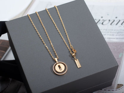 [⭐JeweliWhal]Demo MOVE PM NECKLACE PINK GOLD DIAMOND