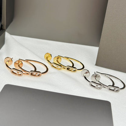 [⭐JeweliWhal]CREOLES MOVE UNO PM DIAMOND EARRINGS