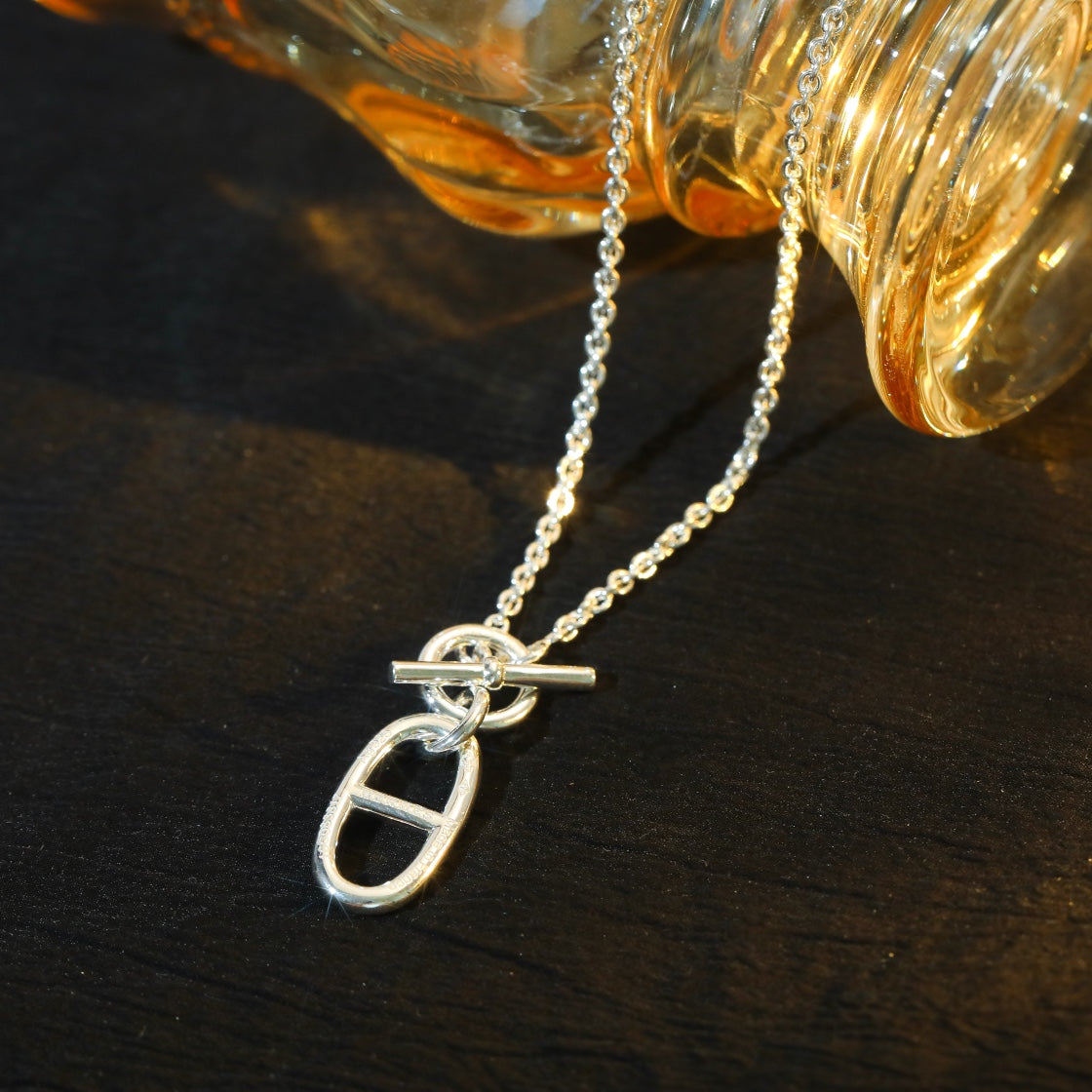 [⭐JeweliWhal]HM CHAINE D'ANCRE PENDANT NECKLACE STERLING SILVER