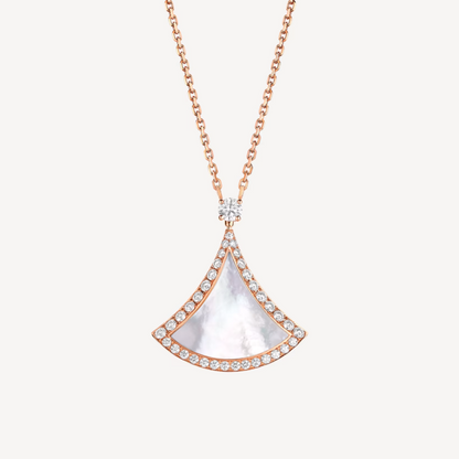[⭐JeweliWhal]DREAM MOP DIAMOND PAVED PINK GOLD NECKLACE