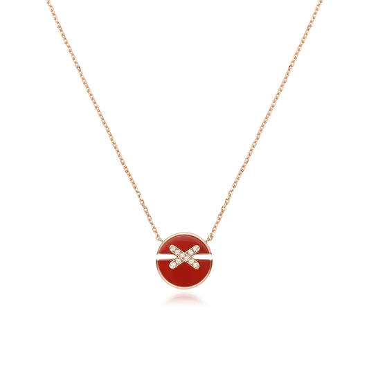 [⭐JeweliWhal]JEUX DE ROSE GOLD DIAMOND NECKLACE