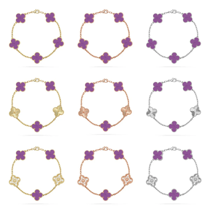 [⭐JeweliWhal] CLOVER 5 MOTIF VIOLET BRACELET COLLECTION
