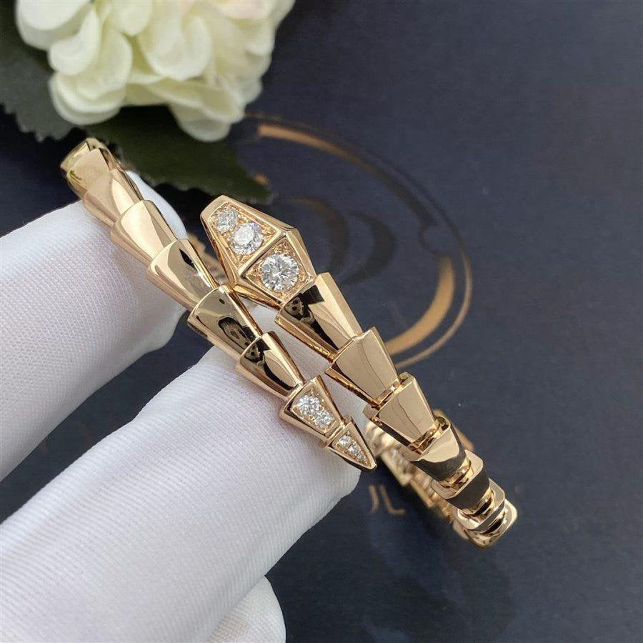 [⭐JeweliWhal]SERPENTI BRACELET DIAMONDS PINK GOLD