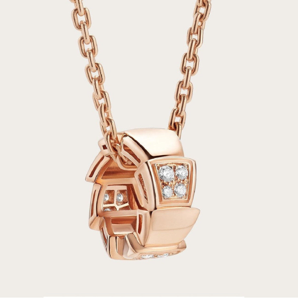 [⭐JeweliWhal]SERPENTI PEDANT DIAMOND PINK GOLD NECKLACE