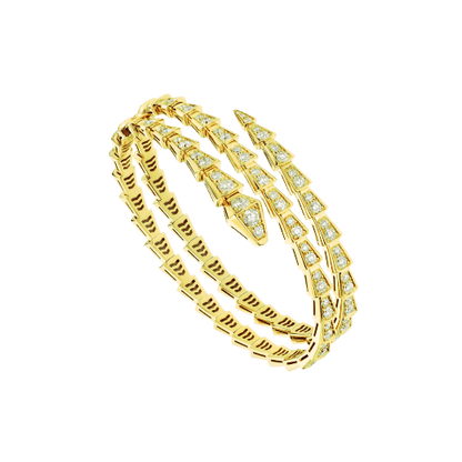 [⭐JeweliWhal]SERPENTI BRACELET GOLD DIAMOND DOUBLE ROW
