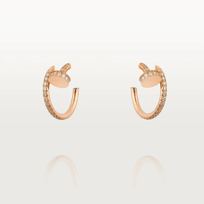 [⭐JeweliWhal]JUSTE EARRINGS 12.75MM PINK GOLD DIAMOND