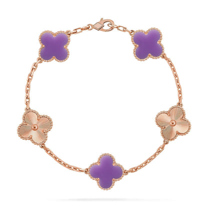 [⭐JeweliWhal]CLOVER 5 MOTIF LIGHT PURPLE BRACELET COLLECTION
