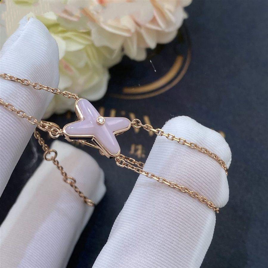 [⭐JeweliWhal]JEUX BRACELET PINK MOP PINK GOLD 1 DIAMOND