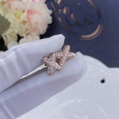 [⭐JeweliWhal]JEUX DE PINK GOLD DIAMOND EARRINGS
