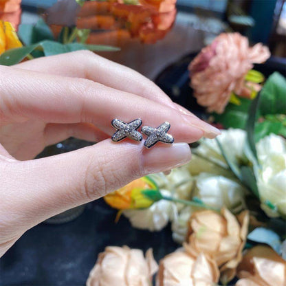 [⭐JeweliWhal]JEUX DE SILVER DIAMOND EARRINGS