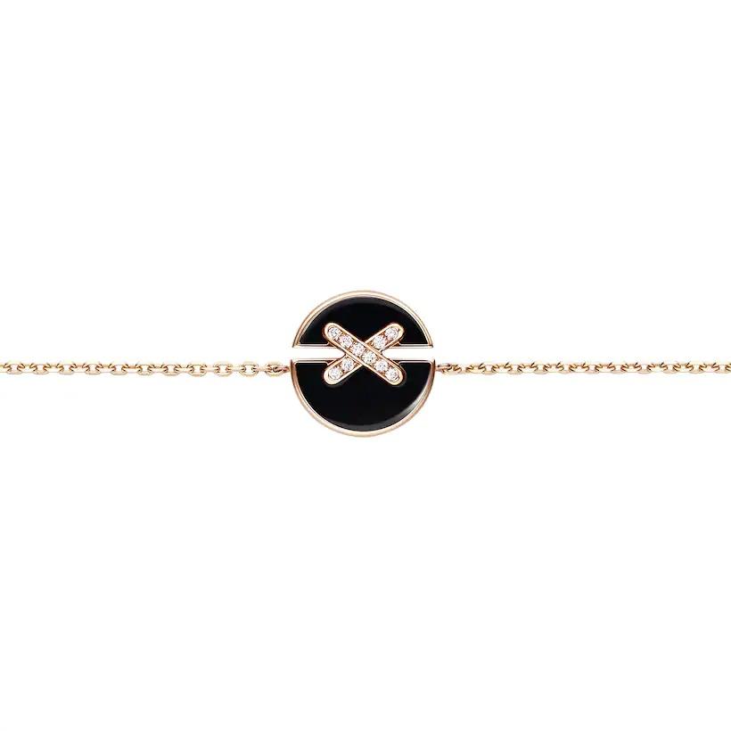 [⭐JeweliWhal]JEUX DE BRACELET ONYX PINK GOLD DIAMOND