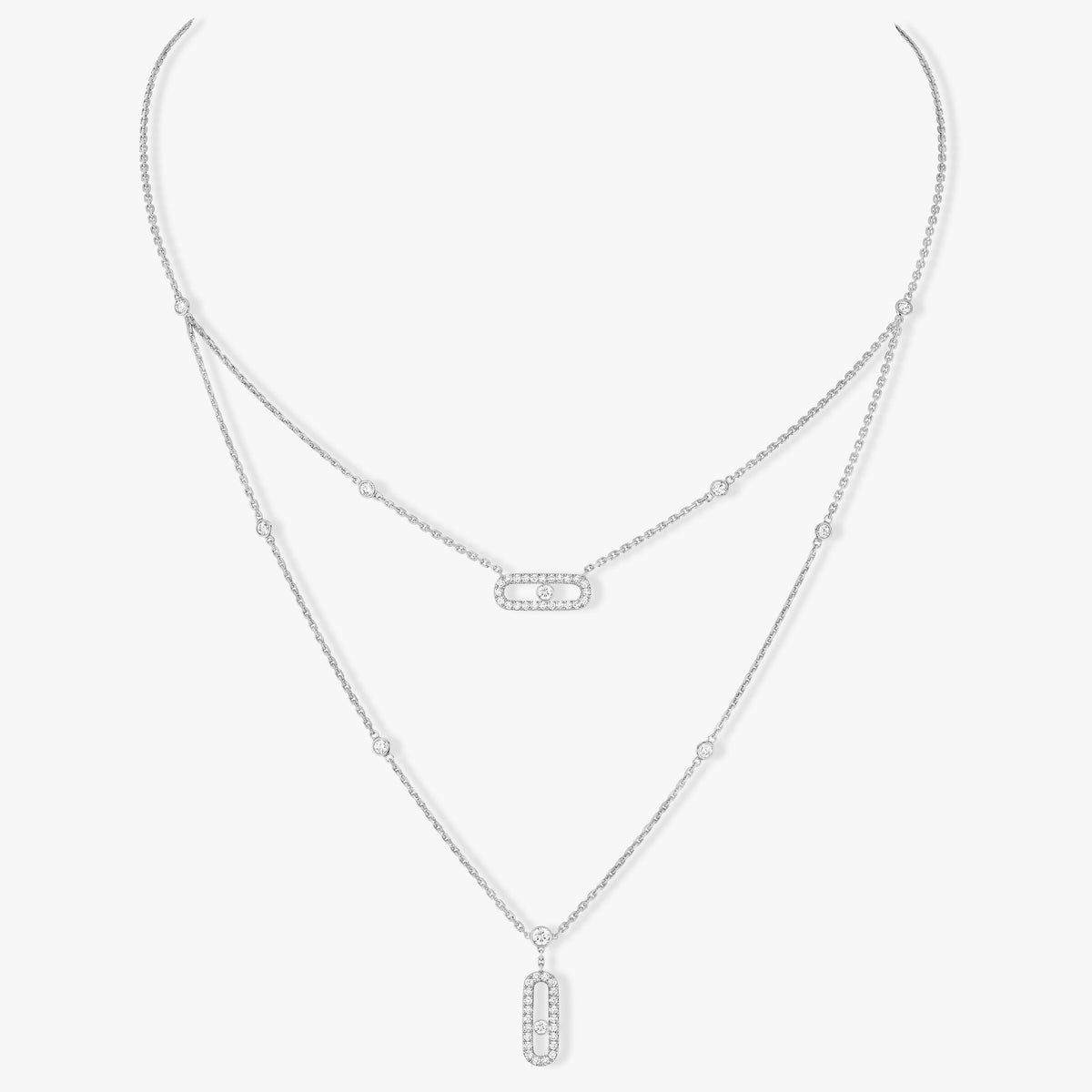 [⭐JeweliWhal]MOVE 2 ROW DIAMOND NECKLACE