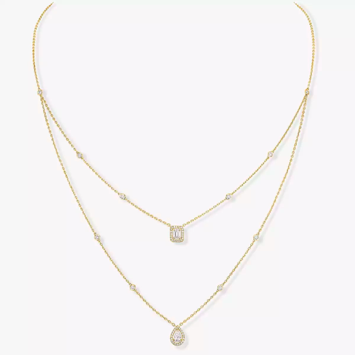 [⭐JeweliWhal]Diamond Necklace My Twin 2 Rows