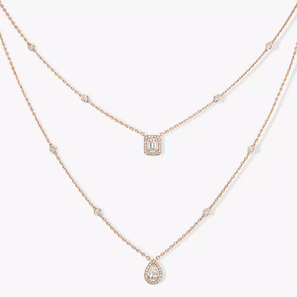 [⭐JeweliWhal]Diamond Necklace My Twin 2 Rows
