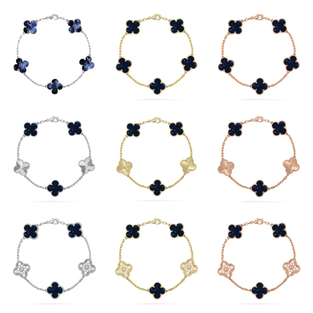 [⭐JeweliWhal]CLOVER 5 MOTIF PIETERSITE BRACELET COLLECTION