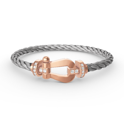[⭐JeweliWhal]FORCE LARGE HORSESHOE HALF DIAMOND BRACELET ROSE GOLD