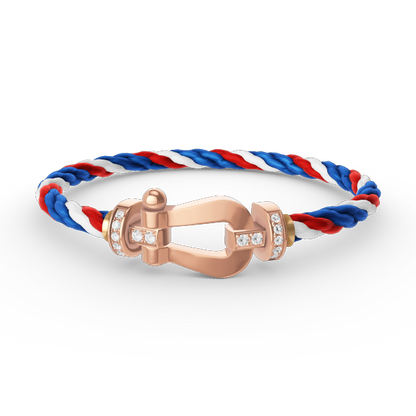 [⭐JeweliWhal]FORCE LARGE HORSESHOE HALF DIAMOND BRACELET ROSE GOLD