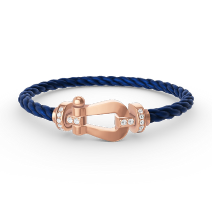 [⭐JeweliWhal]FORCE LARGE HORSESHOE HALF DIAMOND BRACELET ROSE GOLD
