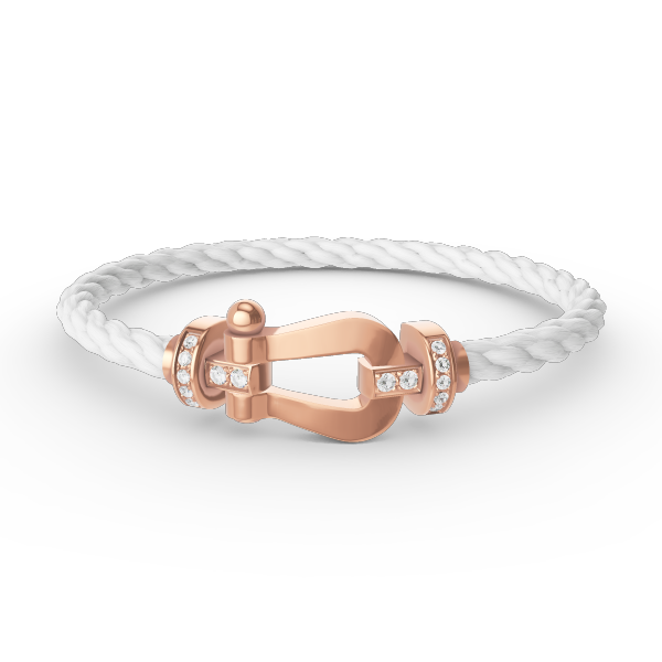 [⭐JeweliWhal]FORCE LARGE HORSESHOE HALF DIAMOND BRACELET ROSE GOLD