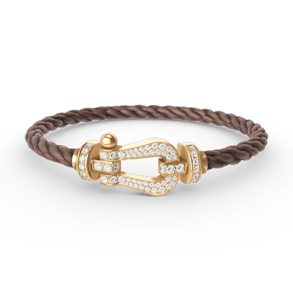 [⭐JeweliWhal]FORCE LARGE HORSESHOE FULL DIAMOND BRACELET GOLD