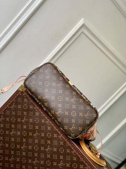 NEVERFULL TOTE BAG 31 IN MULTICOLOR FLORAL CANVAS
