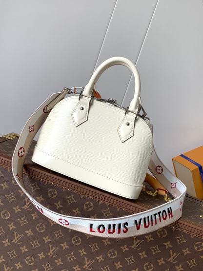 ALMA BB BAG 23 IN BEIGE GRAIN EPI COWHIDE