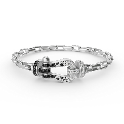 [⭐JeweliWhal]FORCE LARGE HORSESHOE CLASP  METAL BRACELET