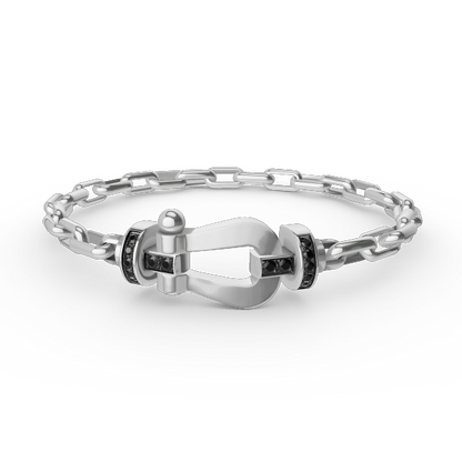 [⭐JeweliWhal]FORCE LARGE HORSESHOE CLASP  METAL BRACELET