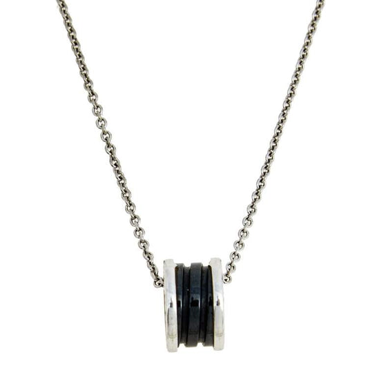 [⭐JeweliWhal]ZERO 1 BLACK CERAMIC SILVER NECKLACE