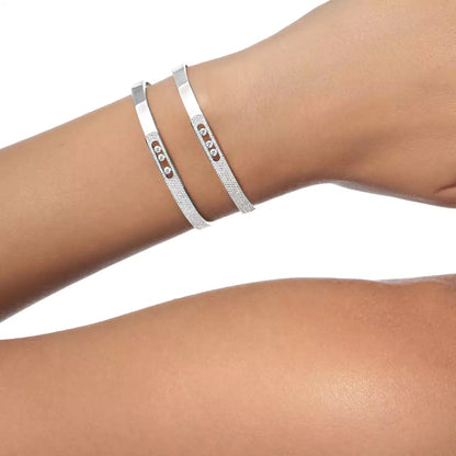 [⭐JeweliWhal]Move Noa Rose Gold Pavé Diamond Bangle Bracelet