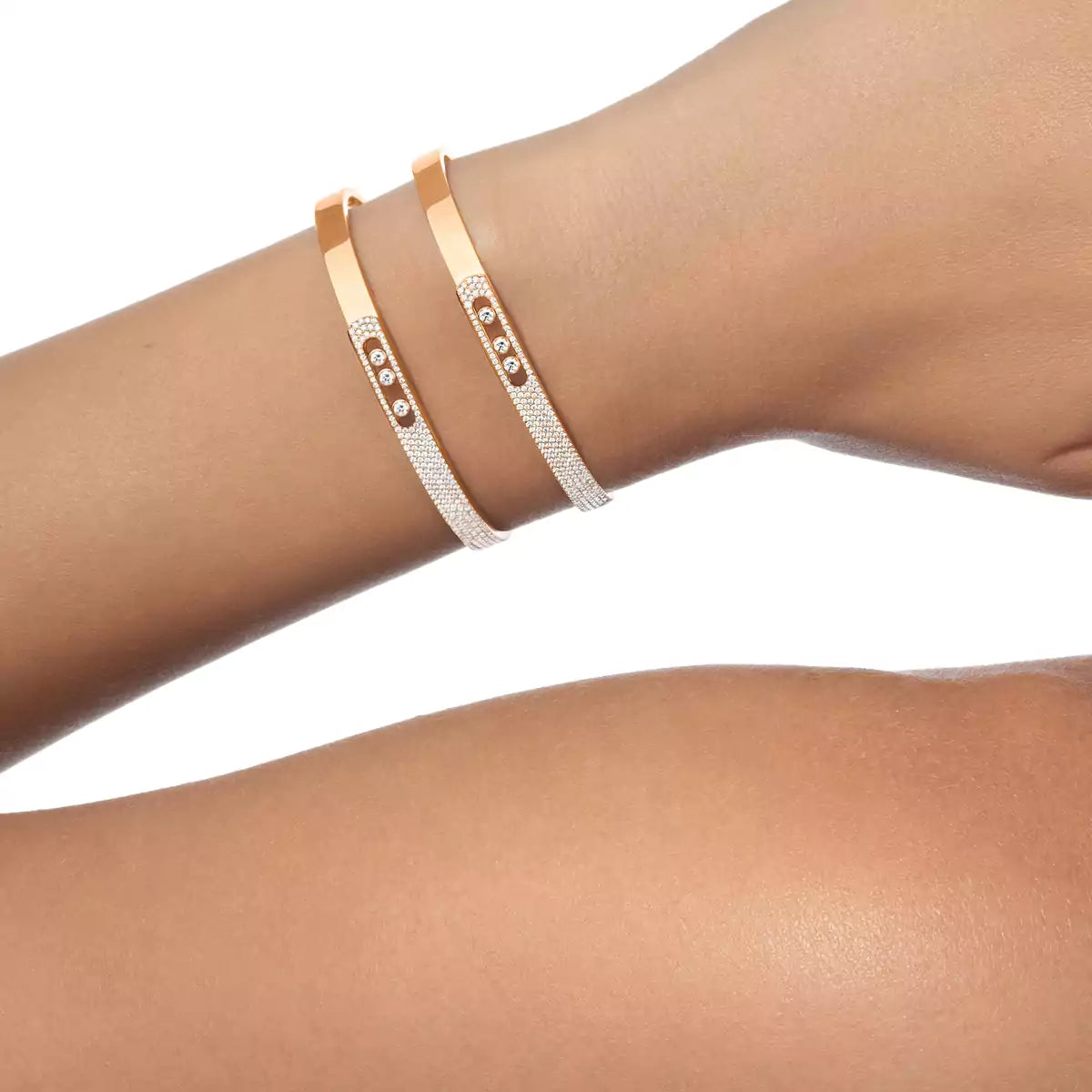 [⭐JeweliWhal]Move Noa Rose Gold Pavé Diamond Bangle Bracelet