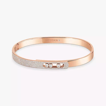 [⭐JeweliWhal]Move Noa Rose Gold Pavé Diamond Bangle Bracelet