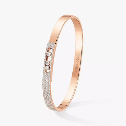 [⭐JeweliWhal]Move Noa Rose Gold Pavé Diamond Bangle Bracelet