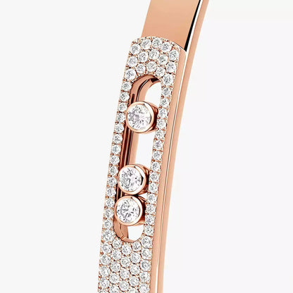 [⭐JeweliWhal]Move Noa Rose Gold Pavé Diamond Bangle Bracelet