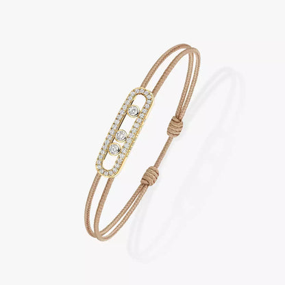 [⭐JeweliWhal]Messika Care(s) pink cord pavé bracelet