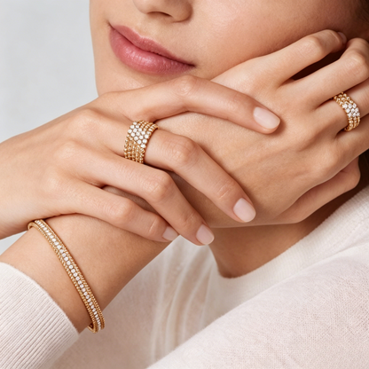 [⭐JeweliWhal] THREE-ROW DIAMOND RING